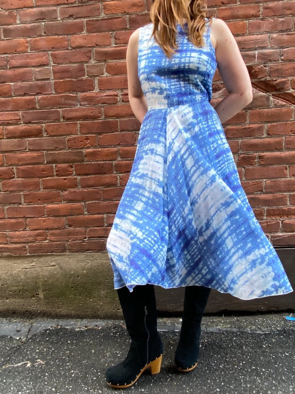A People United (APU) Cotton/Viscose Flowy Patterned Dress - Size Medium
